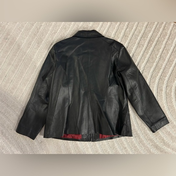 Vintage Worthington Black Leather Collared Zip Jacket - XL - Picture 6 of 11